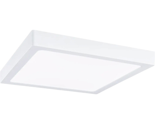 Quadratisches LED-Panel zur Deckenmontage in flacher Bauweise.