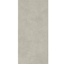 Wandfliese mit großflächigem Muster aus überlappenden Palmenblättern und strukturierter Oberfläche.