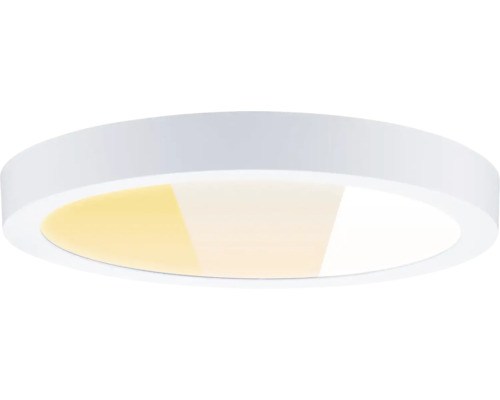 Runde LED-Deckenleuchte in Weiß mit einstellbarer Farbtemperatur von Warmweiß bis Kaltweiß.