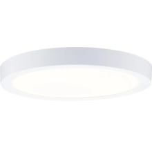 Flache, runde LED-Deckenleuchte in Weiß mit diffuser Lichtfläche für eine gleichmäßige Beleuchtung.
