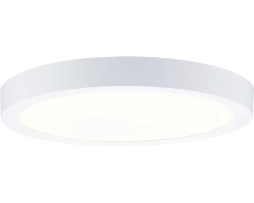 Flache, runde LED-Deckenleuchte in Weiß mit diffuser Lichtfläche für eine gleichmäßige Beleuchtung.