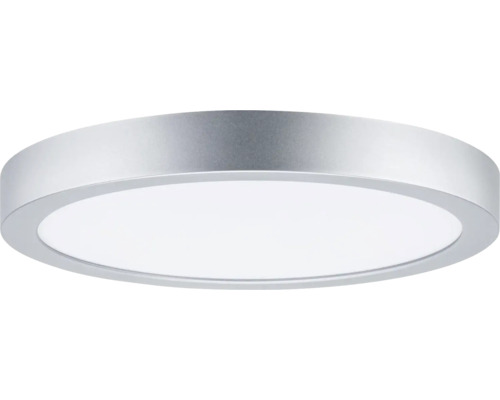 Runde LED-Deckenleuchte mit Metallgehäuse und weißer Abdeckung.