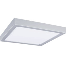 Quadratische LED-Deckenleuchte mit silberfarbenem Rahmen und weißem Diffusor.