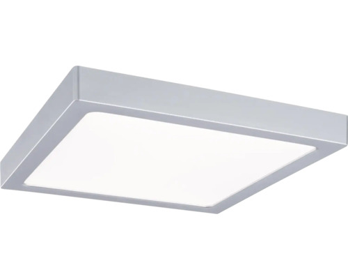 Quadratisches LED-Panel mit silberfarbenem Rahmen für die Deckenmontage.