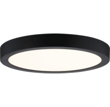 Runde LED-Deckenleuchte mit schwarzem Rahmen und weißem Diffusor.