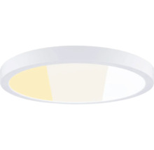 Runde LED-Deckenleuchte in Weiß mit einstellbarer Farbtemperatur von Warmweiß bis Kaltweiß.