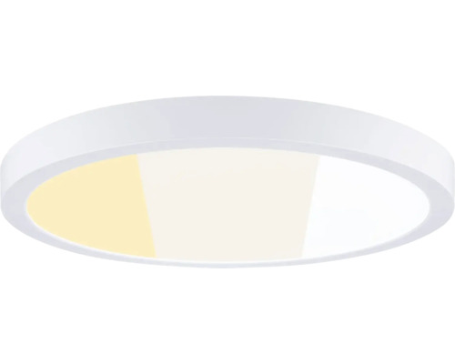 Runde LED-Deckenleuchte in Weiß mit einstellbarer Farbtemperatur von Warmweiß bis Kaltweiß.