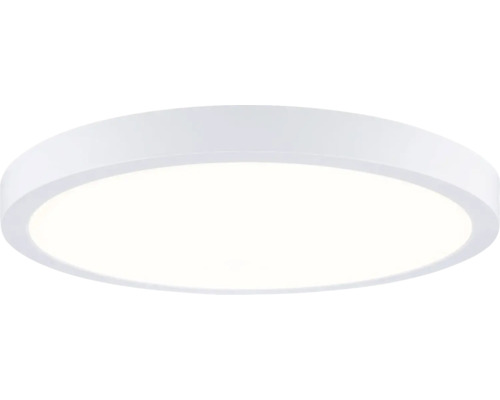 Runde, flache LED-Deckenleuchte in Weiß für den Innenbereich.