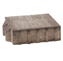 Rechteckiger Pflasterstein aus Beton mit strukturierter Oberfläche und seitlichen Verbundelementen.