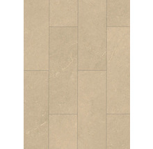 Beige Bodenfliese aus Feinsteinzeug in Steinoptik, rechteckig.