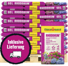 Palette mit 60 Liter Säcken Floragard Rhodohum Spezialerde für Moorbeetpflanzen, inklusive Lieferung.