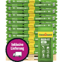 Palette Floragard Rasenfit 6 in 1 Rasenerde in 18 Liter Säcken inklusive Lieferung.