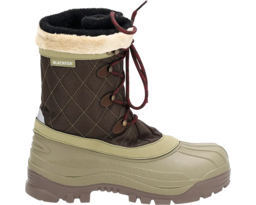 Blackfox Winterstiefel mit gestepptem Schaft, Kunstfellbesatz und Schnürung.