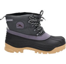 Blackfox Winterstiefel mit schwarzem Gummifuß, grauem Textilschaft und beiger Profilsohle.