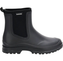 Schwarze Chelsea-Gummistiefel von Blackfox mit elastischem Einsatz und profilierter Sohle.