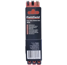 Pattfield Drahtbürsten-Set 3-teilig mit Messing-, Nylon- und Edelstahlbürsten.