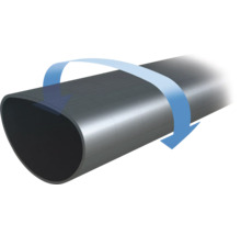 Flexibles Rohr mit kreisförmigem Pfeil zur Darstellung der Drehrichtung.