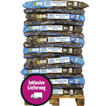 Compo Bio Universalerde torffrei mit Aqua Depot auf Palette gestapelt, 40 Liter pro Sack, inklusive Lieferung.