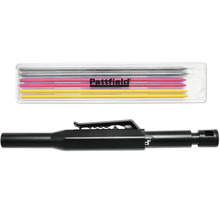 Pattfield Tieflochmarker mit Ersatzminen in einer Kunststoffbox.