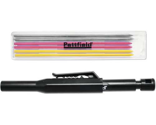 Pattfield Tieflochmarker mit Ersatzminen in einer Kunststoffbox.