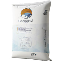 Stingray Filtersand für Sandfilteranlagen, Körnung 0,4 bis 0,8 Millimeter, gewaschen und feuergetrocknet. CF Group Logo.