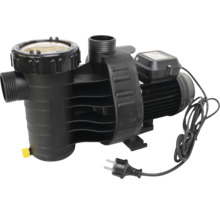 Elektrische Poolpumpe mit integriertem Vorfilter und Netzkabel mit Stecker zur Wasserreinigung in Schwimmbecken.