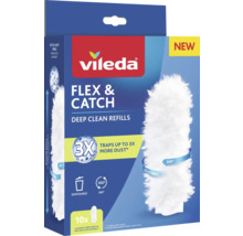 Vileda Flex und Catch Deep Clean Nachfüllpackungen, 10 Stück, Einweg-Staubmagnet für 360 Grad Staubaufnahme aus recyceltem Material.