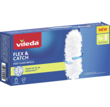 Vileda Flex und Catch Staubwedel-Ersatzbezüge, 5 Stück, 360 Grad Staubaufnahme, Fasern aus 100 Prozent recyceltem Material.