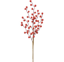 Künstlicher Beerenzweig mit roten Beeren, Dekorationszweig für Weihnachten und Gestecke.