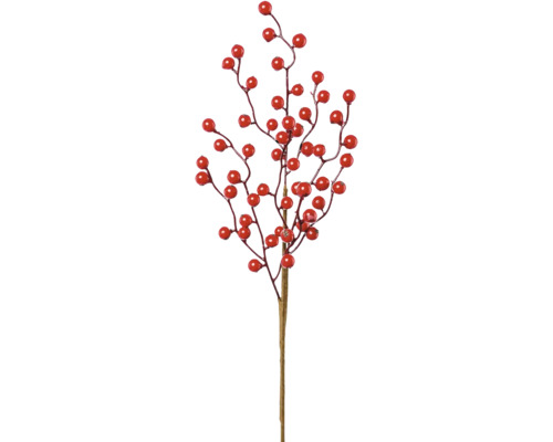 Künstlicher Beerenzweig mit roten Beeren, Dekorationszweig für Weihnachten und Gestecke.