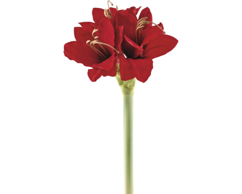 Künstliche Amaryllis am Stiel, rot.