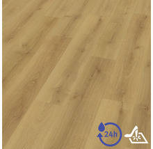 Laminatboden in Holzoptik mit 24 Stunden Wasserschutz und kratzfester Oberfläche.