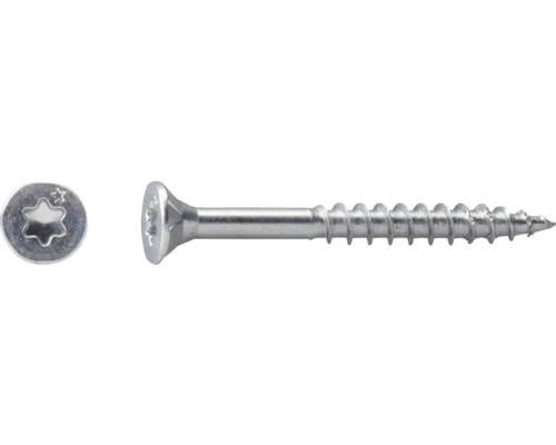 Senkkopfschraube aus Metall mit Teilgewinde und Torx-Antrieb.