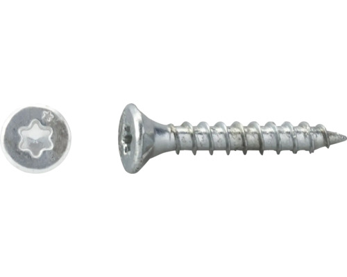 Senkkopfschraube mit Torx-Antrieb aus Metall.