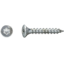 Universalschraube mit Senkkopf, Torx-Antrieb und Vollgewinde aus Metall.