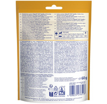 Rückseite der Verpackung Vitakraft VITA Goodies Hundesnack mit Braunalge, 60 Gramm, mit Fütterungsempfehlung, Zusammensetzung und Vitakraft Logo.