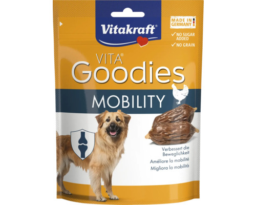 Vitakraft Vita Goodies Mobility Hundesnacks mit Huhn, getreidefrei und ohne Zuckerzusatz, zur Unterstützung der Beweglichkeit.