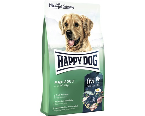 Hundefutter trocken HAPPY DOG Fit & Vital Maxi Adult 4 kg Happy Dog Maxi Adult Hundetrockenfutter, 26 Kilogramm Packung