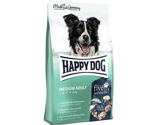 Hundefutter trocken HAPPY DOG Fit & Vital Medium 4 kg Happy Dog Trockenfutter Medium Adult für Hunde von 11 bis 25 Kilogramm