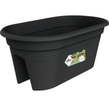 elho Balkonkasten aus Kunststoff für Geländer, schwarz.