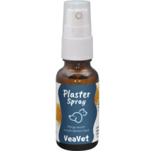 VeaVet Plaster Spray, Sprühpflaster zur Pflege wundempfindlicher Haut bei Tieren, Glasflasche mit Sprühkopf.