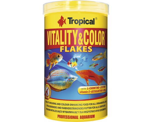 Flockenfutter Tropical Vitality & Color Flakes 1 l Tropical Vitality und Color Flakes Fischfutter für Zierfische