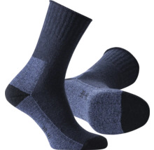 Dunkelblaue Arbeitssocken mit verstärkter Ferse und Spitze.