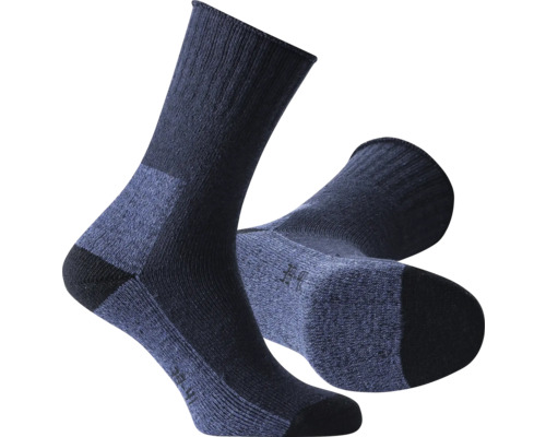 Dunkelblaue Arbeitssocken mit verstärkter Ferse und Spitze.