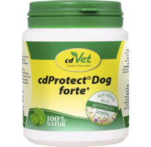 cdVet cdProtect Dog forte+ Ergänzungsfuttermittel für Hunde, 100 Prozent Natur, Kräuter für ein wurmfeindliches Darmmilieu, Kunststoffdose.