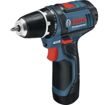 Bosch Professional Akku-Bohrschrauber GSR 12-2-LI mit Schnellspannbohrfutter und Drehmomenteinstellung.
