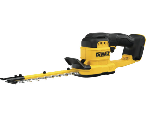 DeWalt Akku-Heckenschere 18 Volt mit ergonomischem Handgriff und Handschutz.