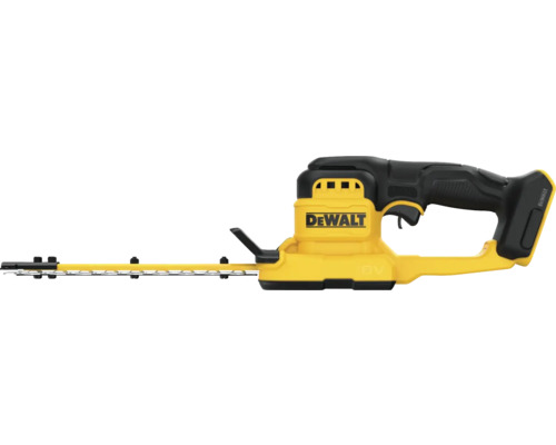DeWALT Akku-Heckenschere in Gelb und Schwarz mit ergonomischem Handgriff.