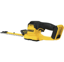 Akku-Gras- und Strauchschere von DeWalt mit ergonomischem Handgriff und DeWalt Logo.