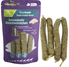 Dauerkauer Fischkauer Dorschwürstchen für Hunde, 92 Prozent Dorschanteil, proteinreich, glutenfrei und zuckerfrei.